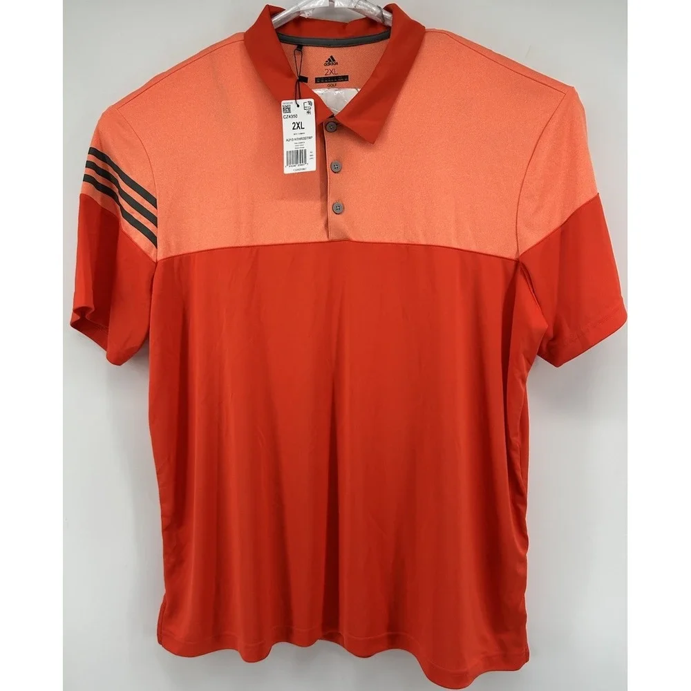 Adidas Golf Short Sleeve Polo Shirt Blaze Orange Men's Size 2XL NWT